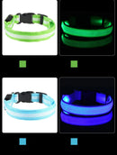 Nylon led noite segurança piscando brilho no escuro trela do cão cães luminoso fluorescente coleira do cão de estimação