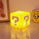 Mario night light super mario ponto de interrogação luminosa pequena luz noturna quadrado tijolo decoração do quarto desktop atmosfera luz menino