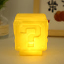 Mario night light super mario ponto de interrogação luminosa pequena luz noturna quadrado tijolo decoração do quarto desktop atmosfera luz menino
