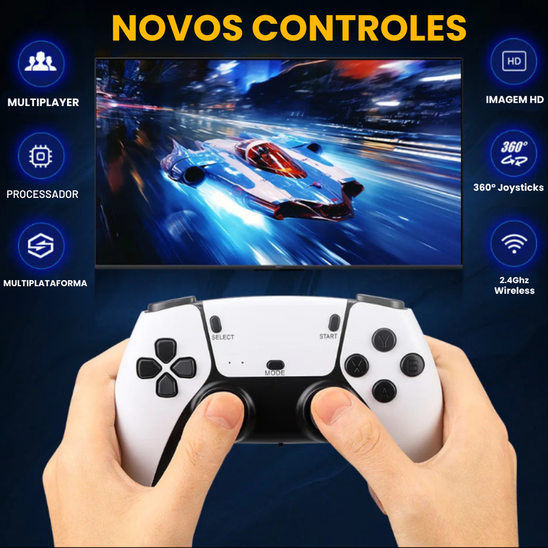 M15 PRO – Console Retrô com 20.000 Jogos, 4K HDMI e Controles Sem Fio