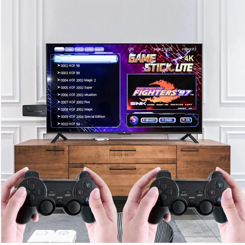 GameStick 4K – Console Retrô Compacto com 20.000 Jogos e Suporte Multilíngue