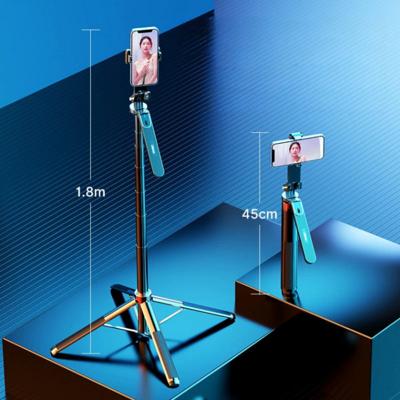 Tripé Selfie Stick Bluetooth 1.8m – Capture Momentos Perfeitos!