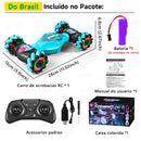 Carro acrobático RC 4WD 360 °   Carro de escalada rotativo 2.4g, carro de controle remoto sem fio, brinquedo para menino, veículo elétrico, presente com música e luz