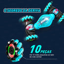 Carro acrobático RC 4WD 360 °   Carro de escalada rotativo 2.4g, carro de controle remoto sem fio, brinquedo para menino, veículo elétrico, presente com música e luz