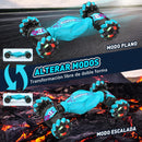 Carro acrobático RC 4WD 360 °   Carro de escalada rotativo 2.4g, carro de controle remoto sem fio, brinquedo para menino, veículo elétrico, presente com música e luz