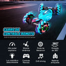 Carro acrobático RC 4WD 360 °   Carro de escalada rotativo 2.4g, carro de controle remoto sem fio, brinquedo para menino, veículo elétrico, presente com música e luz