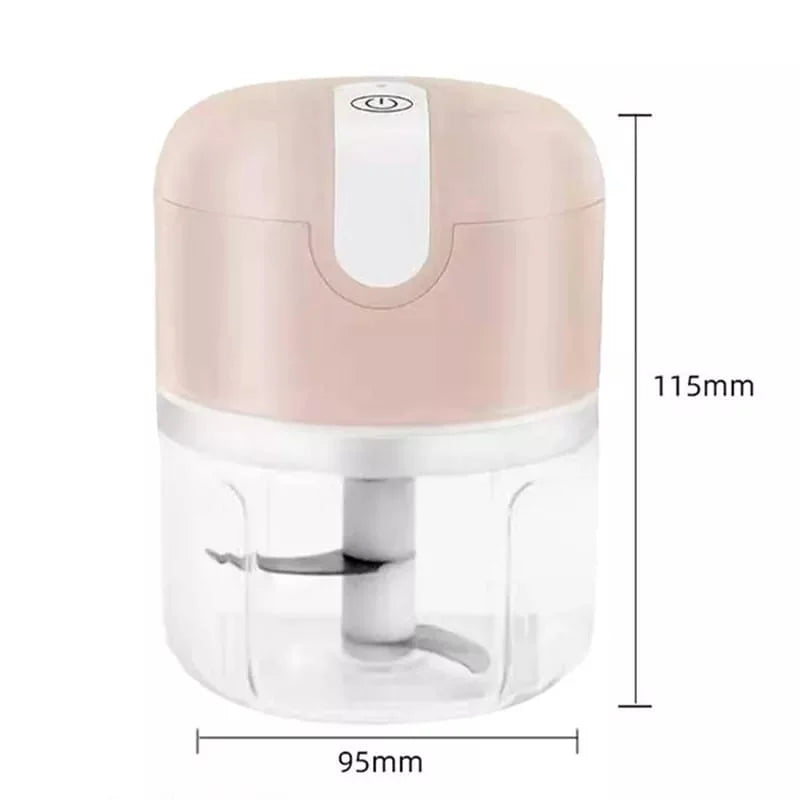 Mini Processador Elétrico de Alimentos Portátil 3 lâminas USB 250 ml Bivolt