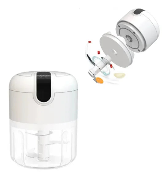 Mini Processador Elétrico de Alimentos Portátil 3 lâminas USB 250 ml Bivolt