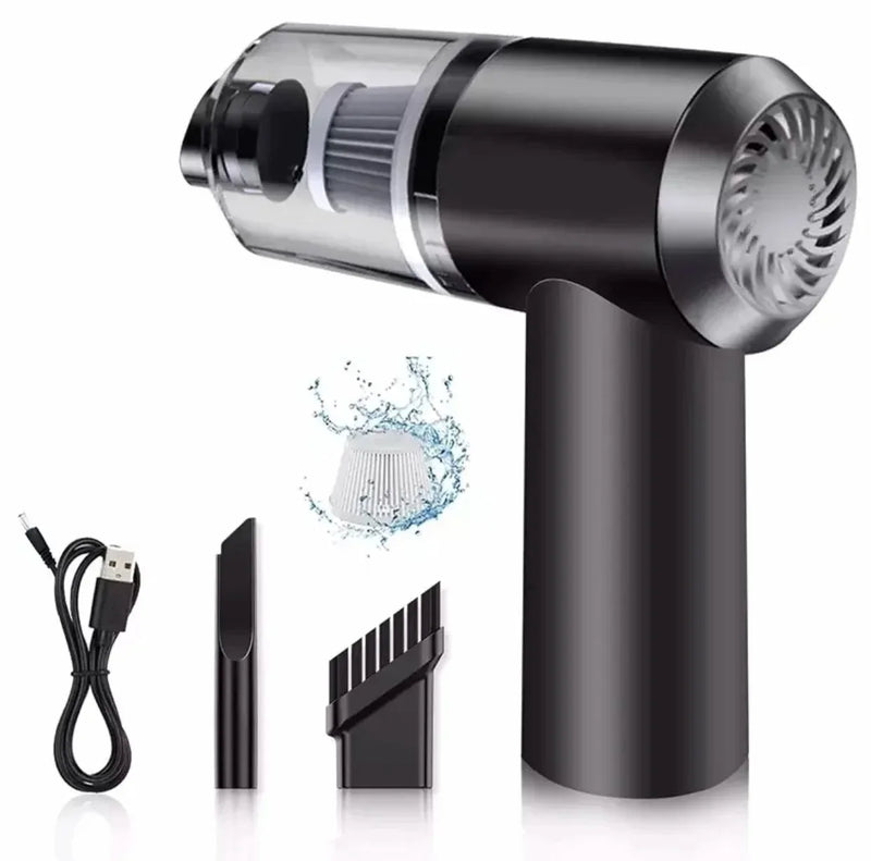 Mini Aspirador de Pó Powerclean para Casa Carro Portátil Prático Uso dia a dia Com Bateria Recarregável USB Design Compacto