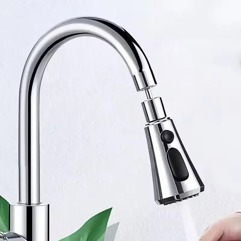 Extensor de Torneira Cozinha Anti-respingo Pressurizada Giratória 360 Ajustável Pia Lavabo Saída Água Cromada Durável ABS Cobre