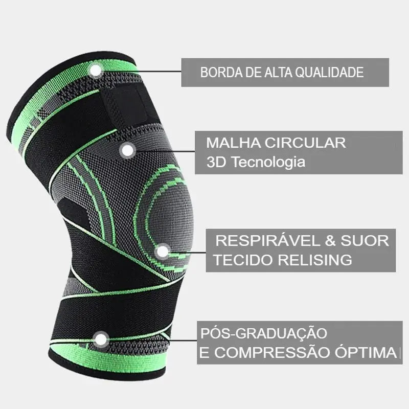 Kit 2 Joelheira De Compressão Com Alças Ajustáveis Para Corrida, Treino e Uso Esportivo o Dia Todo
