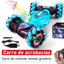 Carro acrobático RC 4WD 360 °   Carro de escalada rotativo 2.4g, carro de controle remoto sem fio, brinquedo para menino, veículo elétrico, presente com música e luz