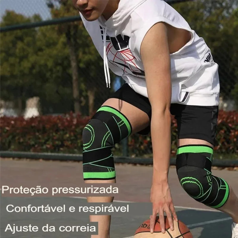 Kit 2 Joelheira De Compressão Com Alças Ajustáveis Para Corrida, Treino e Uso Esportivo o Dia Todo