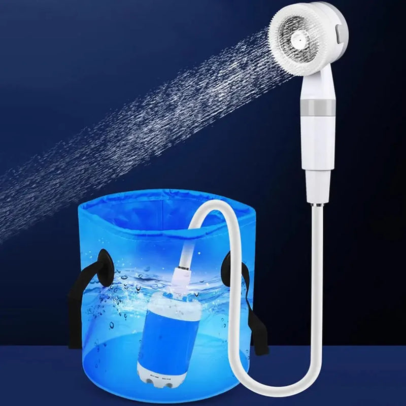 Não há necessidade de eletricidade portátil acampamento chuveiro ao ar livre bomba de chuveiro recarregável bomba de chuveiro elétrico com inteligente digital