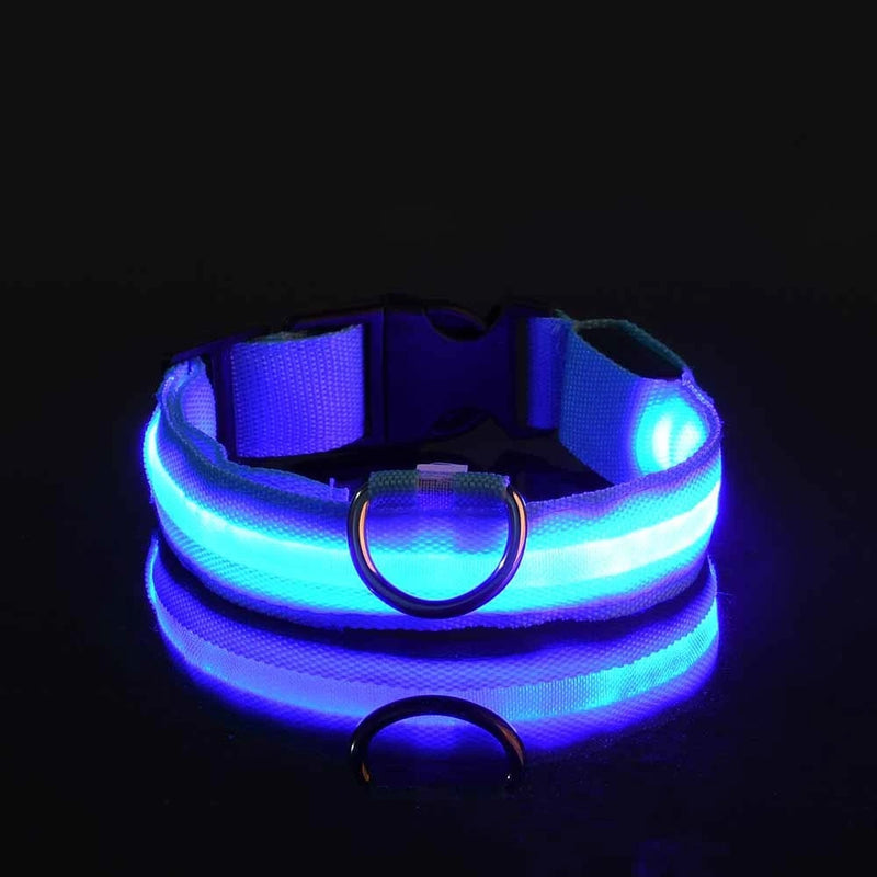 Nylon led noite segurança piscando brilho no escuro trela do cão cães luminoso fluorescente coleira do cão de estimação