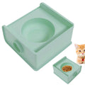 Tigelas levantadas para gatos internos, tigela de comida para gatos emendáveis, acessórios para gatos elevados, tigelas quadradas para animais de estimação, promove a alimentação saudável