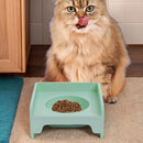 Tigelas levantadas para gatos internos, tigela de comida para gatos emendáveis, acessórios para gatos elevados, tigelas quadradas para animais de estimação, promove a alimentação saudável