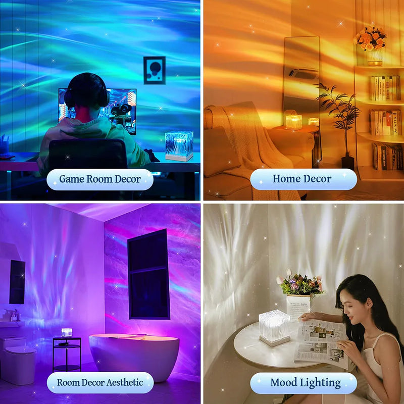 Aurora borealis lâmpada de projeção oceano atmosfera lâmpada teto estrelado luz da noite presente criativo para o quarto restaurante decoração