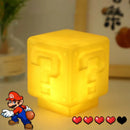Mario night light super mario ponto de interrogação luminosa pequena luz noturna quadrado tijolo decoração do quarto desktop atmosfera luz menino