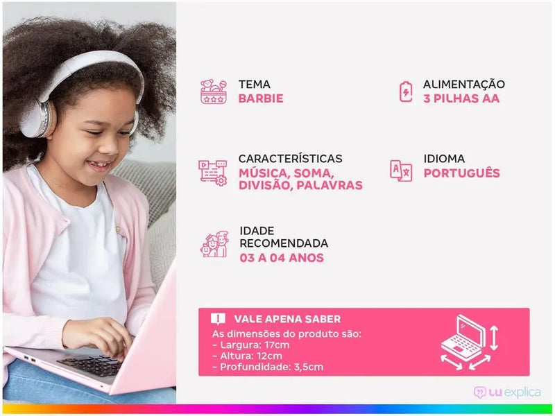 Laptop Infantil Barbie Musical