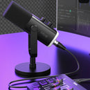 Fifine microfone dinâmico usb/xlr com controle rgb/jack de fone de ouvido/mudo, microfone para gravação de jogos de pc streaming AmpliGame-AM8