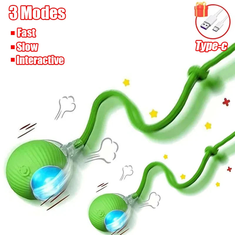 Novo gato bola interativa brinquedo bola de rolamento automático falso cauda recarregável inteligente animal de estimação brinquedo elétrico cão gato treinamento imitar mouse