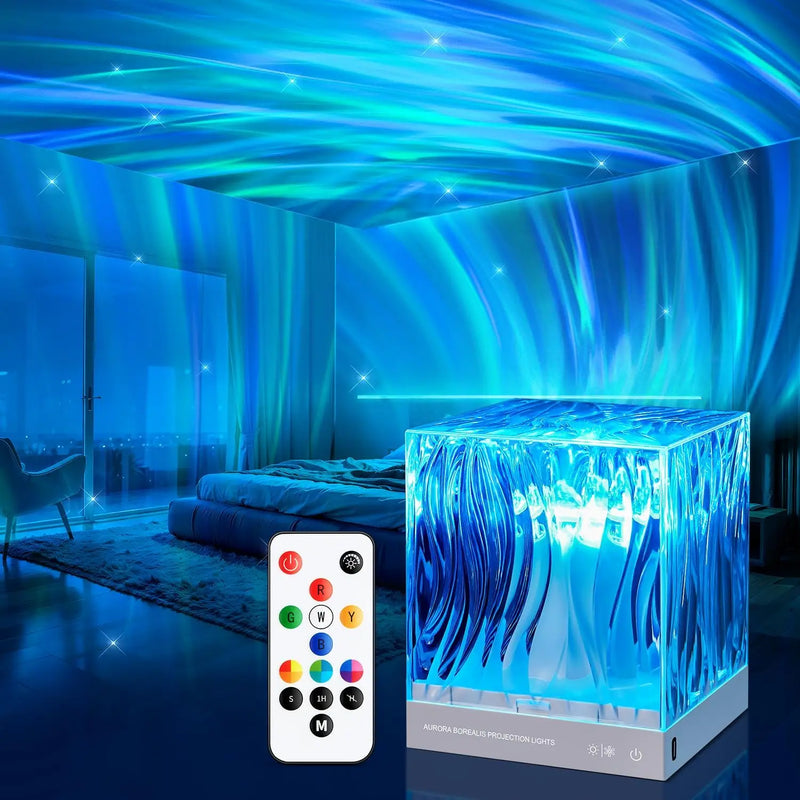 Aurora borealis lâmpada de projeção oceano atmosfera lâmpada teto estrelado luz da noite presente criativo para o quarto restaurante decoração