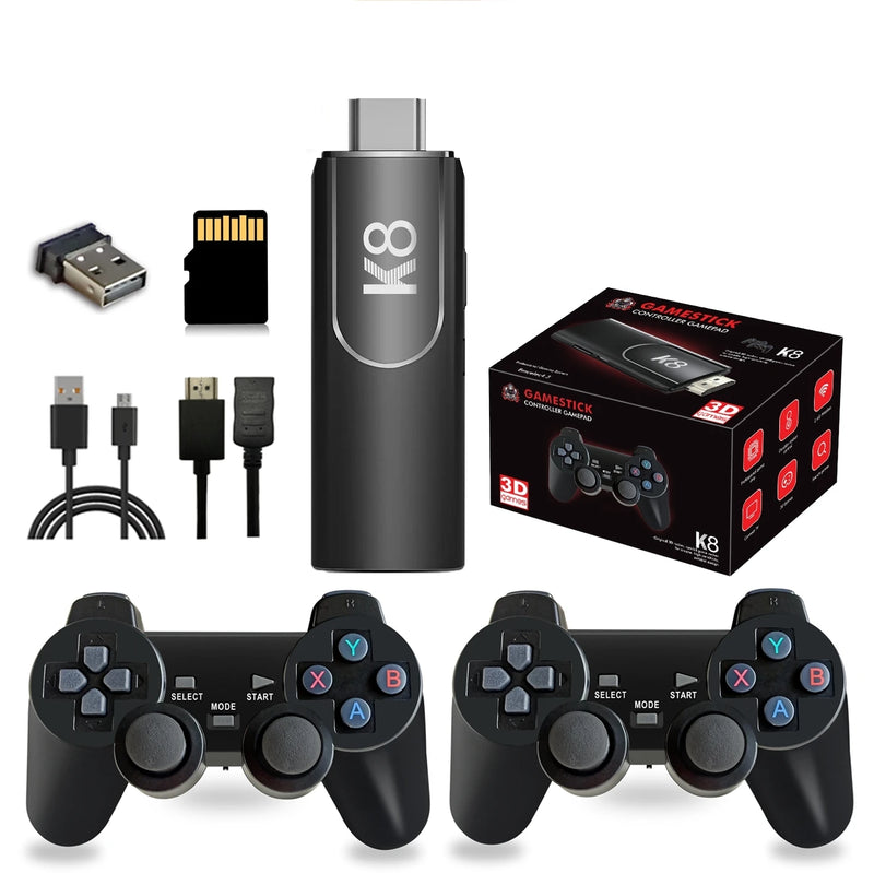 K8 jogo vara 4k hd retro console de videogame 64g 40000 + jogos 40 + simuladores duplo sem fio 2.4g controlador console para crianças presente